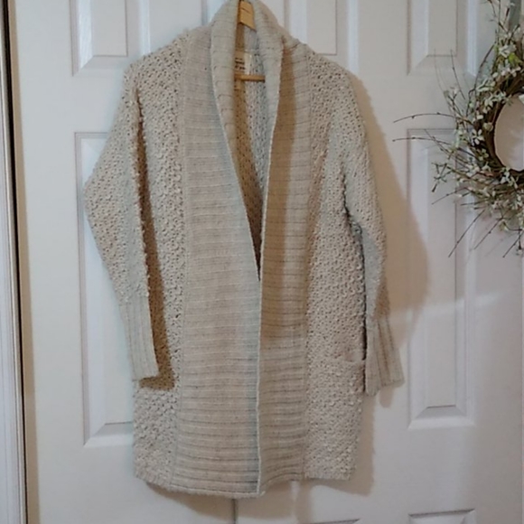 Acrilic/wool gorgeous long open cream cardigan - Picture 2 of 8